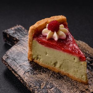 Pistachio & Raspberry Cake Slice